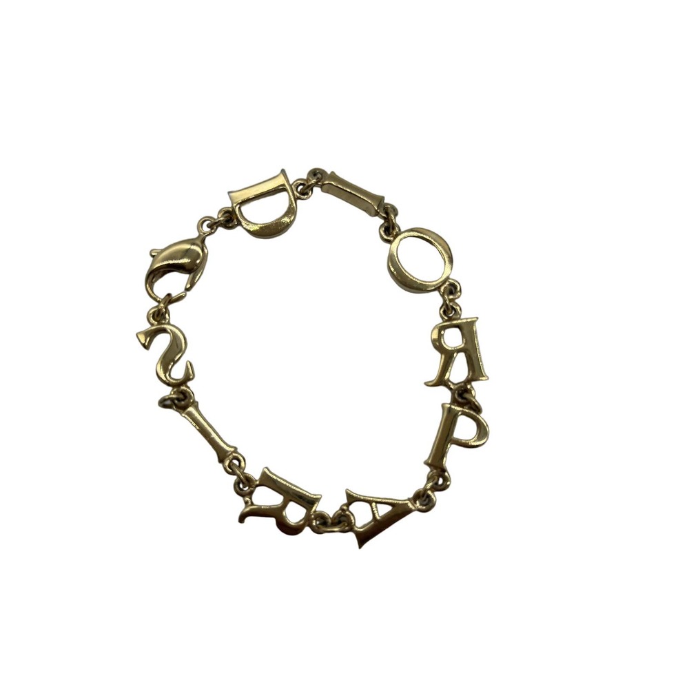 Vintage Christian Dior Paris logo chain bracelet